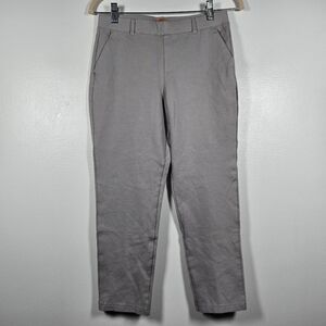 Mary Crafts Gray Stretch Pull On Cropped Trouser Pants Size 6